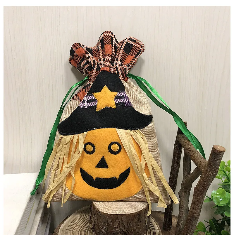 2018 Candy Dhl Stocking Halloween Decorations Pumpkin Cat Witch Sac à cordon fantôme Festival Mall Hotels Gift Sacs S