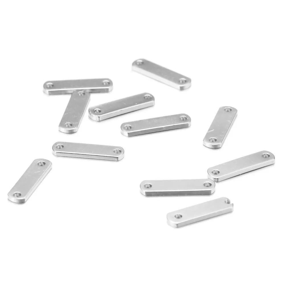 100 Stück / Los 15 4 1 mm leere Platten kleine Handstempel-Tags personalisierter Bar-Anschluss für DIY-Metallarmband-Schmuckzubehör wholesale267B