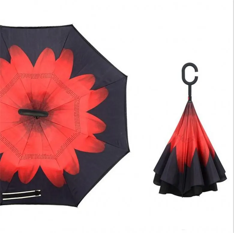 New C Handle Inverted Umbrellas Non Automatic Protection Sunny Umbrella Paraguas Rain Reverse Umbrella Special Design
