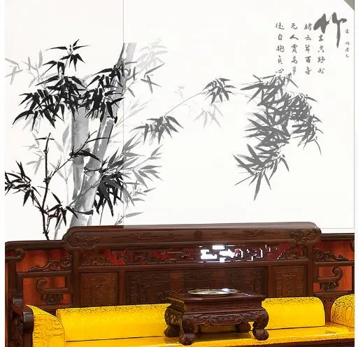 NK-BAMBOO MURS Autocollants de style chinois Murale auto-adhésive pour le salon Salle Bureau Décoration 209d