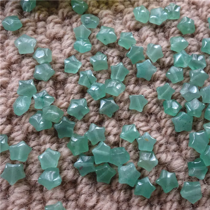 Tanie zielone aventuryn naturalne kamienie szlachetne kształt gwiazdy 6 5 6 5 mm luźne koraliki do biżuterii DIY Making kolczyki Naszyjnik Bra301i