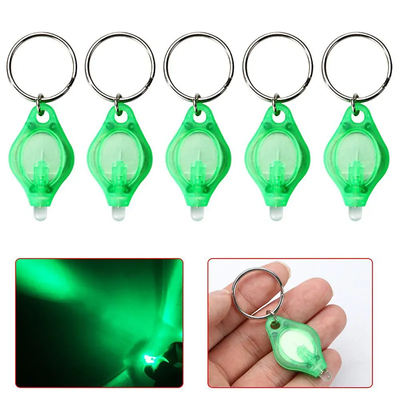 100 pz Portachiavi Anello Luce Bianco Rosso Verde UV LED Mini Torcia Luce Micro LED Portachiavi Portachiavi Torcia Mini Lamp253B