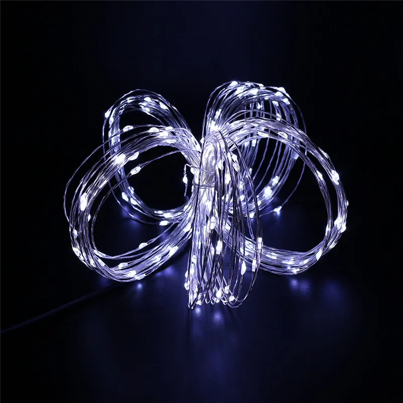 10m 20m 30m 40m 50m feriado led string luz fio de cobre corda estrelada à prova dwaterproof água flexível luzes de fadas festa garde 12v potência adapte240c