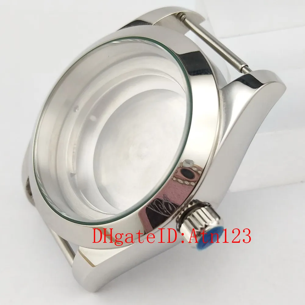 40mm Silver Stainless Steel Wrist Watch Case Fit ETA2836 Miyota 8205 8215 821A Mingzhu DG2813 3804 Movement P707309H