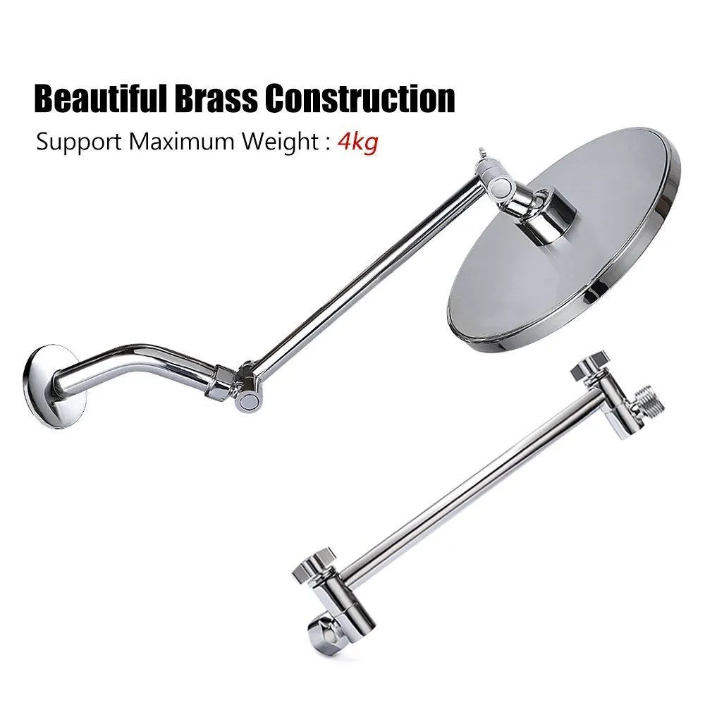 Solid Brass Chrome 10 Inch Shower Head Combo Adjustable Height Shower Arm Mount Extension Wholesale in Stock