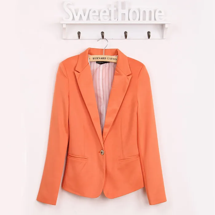 Spring Women Blazer Märke Jacka Tillverkad av Bomull Basic Jackor Candy Färg Långärmad Slim Suit Blazer Kvinna Små kostym WWT7574 L18101301