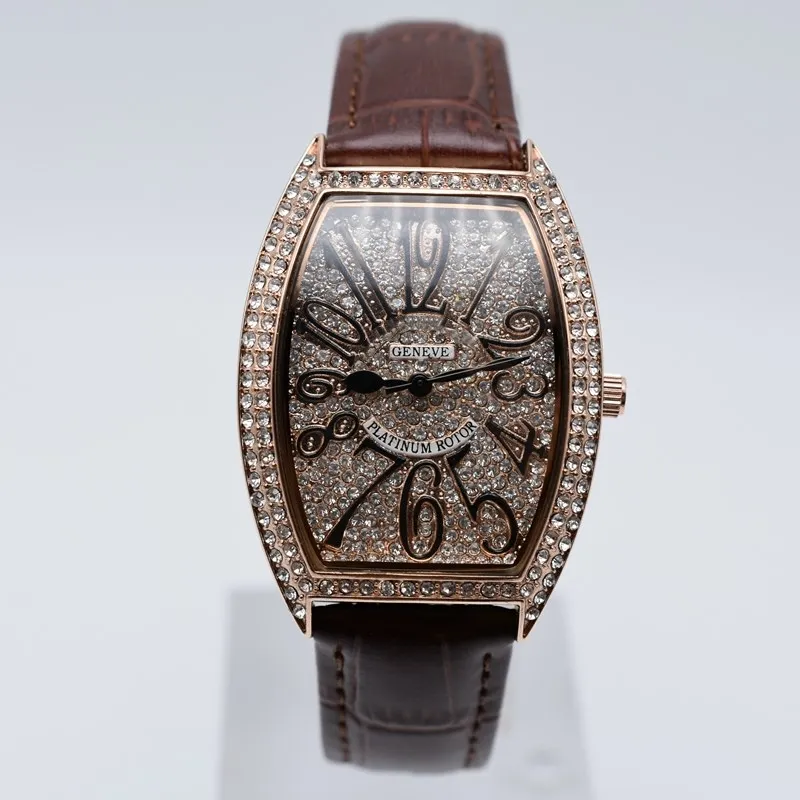 Sur quartz cuir mode femmes diamant montres décontracté numérique femmes robe montre de créateur dames entières cadeaux montre-bracelet234k