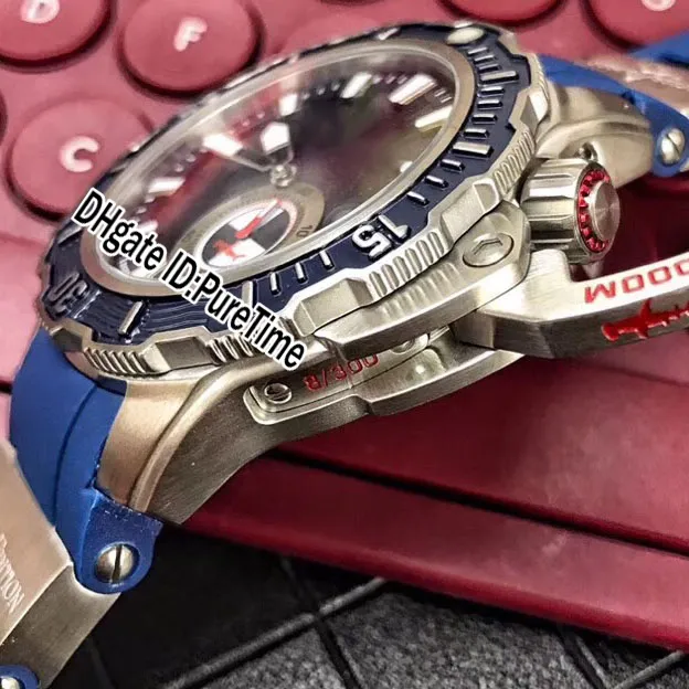 2018 Nieuwe Stijl Diver 3203-500LE-3 93-HAMMER Stalen Kast Blauwe Wijzerplaat Automatisch Herenhorloge Grote Kroon Sporthorloges Blauw Rubber Puretim299q