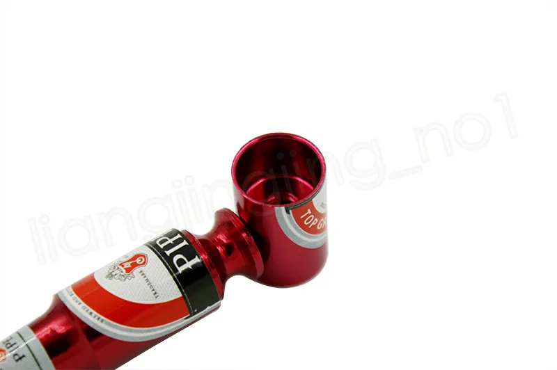 Kleine Bierflasche Metall Raucher Handrohr Stilvolle Mini -Größe Tabakrauchfilterrohre tragbarer Ölbrenner Rohr Raucher Accessorie2434782
