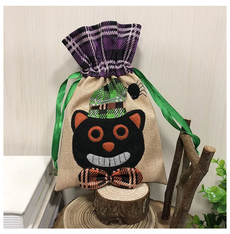 2018 Candy Dhl Stocking Halloween Decorations Pumpkin Cat Witch Sac à cordon fantôme Festival Mall Hotels Gift Sacs S