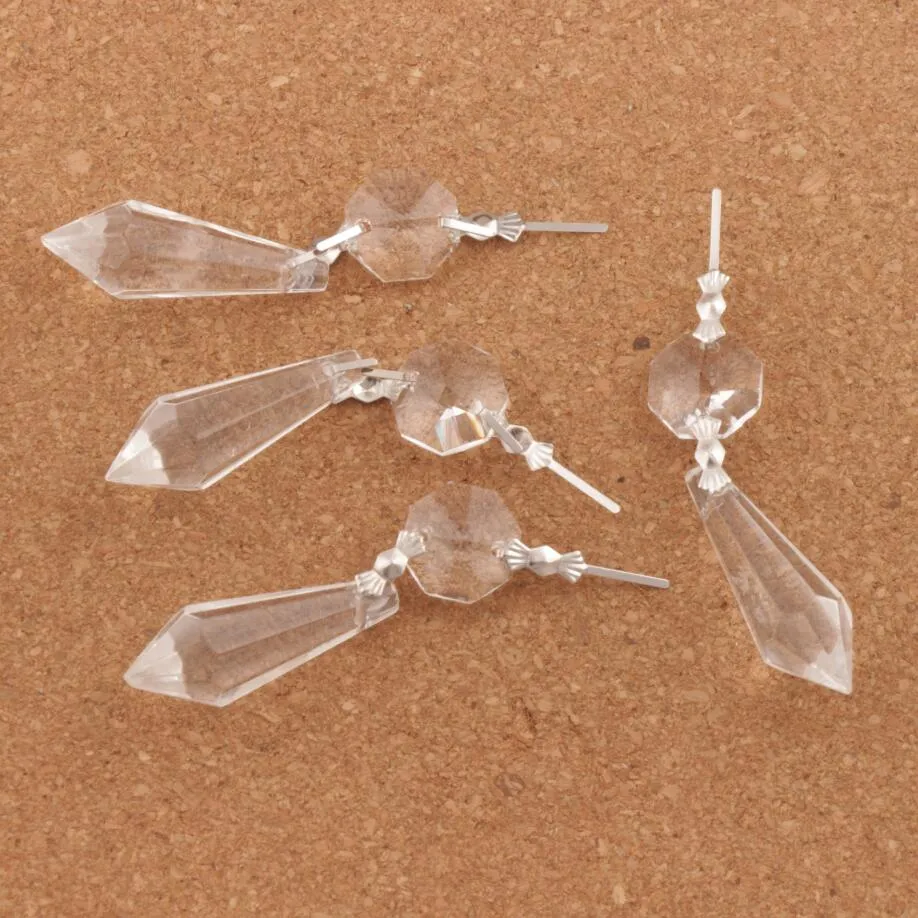 / Grand lustre clair cristaux de verre lampe prismes pièces suspendues gouttes pendentifs résultats de bijoux composants 291a