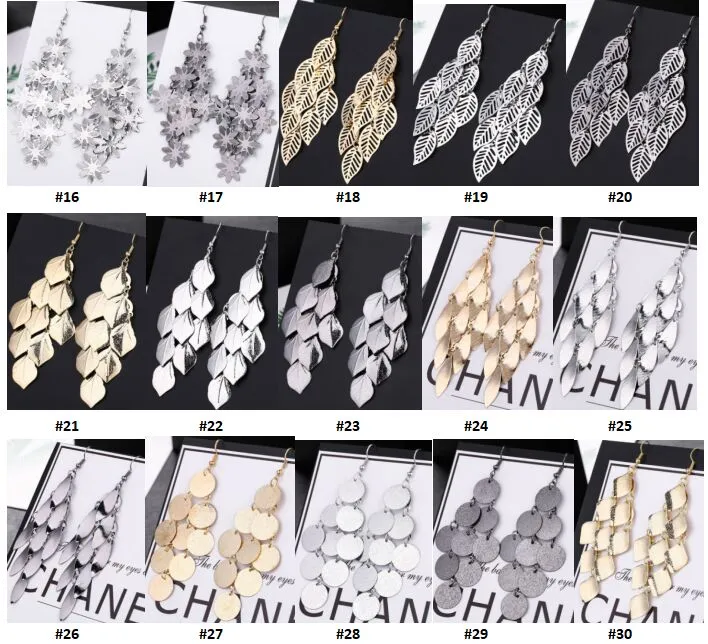 Produttore di gioielli di moda 50 pezzi Grande orecchini 925 Gioielli in argento sterling Factory Fashion Foglie Long Foglie J215283L