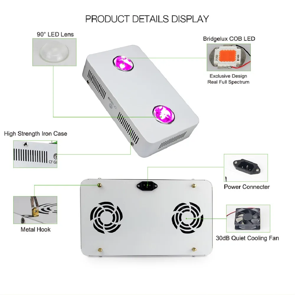 CF CLUR 300W COB LED CLUMEUR LEUR SPECTRUM FULLE Spectre intérieur Hydroponic Greenhouse Plant Growth Lighting Remplacez la lampe de culture d'OVNI291B