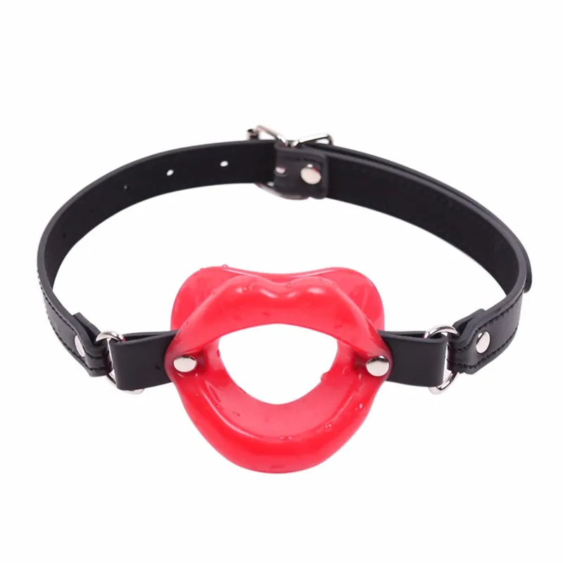 Nouveaux jouets sexuels pour les femmes érotiques jouet fétiche en cuir lèvres en caoutchouc o anneau bouche ouverte bâillon de garniture retenue de bondage bdsm toys pour couples y19576008