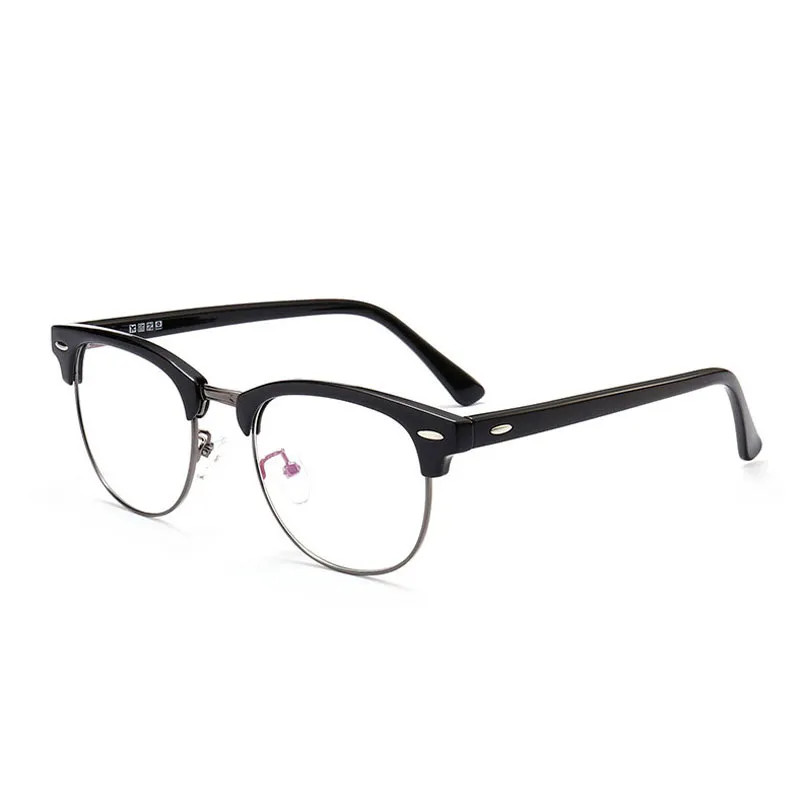 2020 Classic Rivet Half Frames Eyeglasses Vintage Retro Optica Eye Glasses Frame Män Kvinnor Rensa skådespelet Rame Eyewear Oculos DE2312