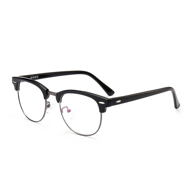 2020 Klassieke Klinknagel Half Frames Brillen Vintage Retro Optica Bril Frame Mannen Vrouwen Clear Brilmontuur Brillen Oculos de254U