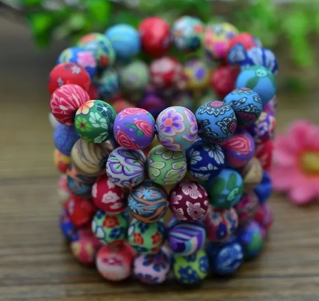 The New Listing Fashion Polymer Clay Beads Lava Stone Bracelets Wholesale Bohemian Beaded Bracelets, Kid's Gift Braclet