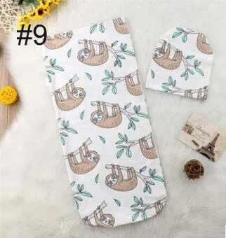 baby sleeping bag + Hat Cute style swaddles cartoon Dinosaur flowers printed child infant wrapped