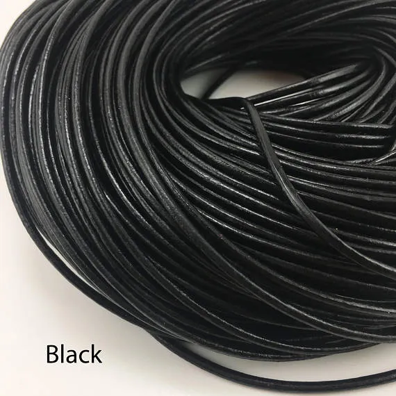 2mm 100m peau de vache véritable cordons en cuir corde corde bijoux perles chaîne 100m pour Bracelet collier bijoux à bricoler soi-même Accessor253R