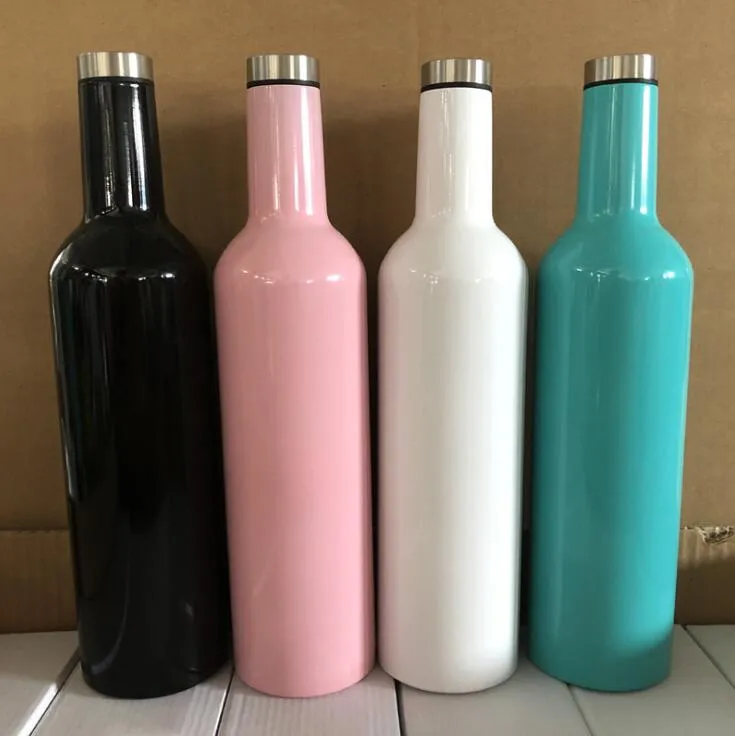 750ML Vacuum Wine Bottle Stainless Steel Flask Double Wall Insulated Beer Wine Glasses Travel Water Bottle Mugs Kids Cup OOA5872