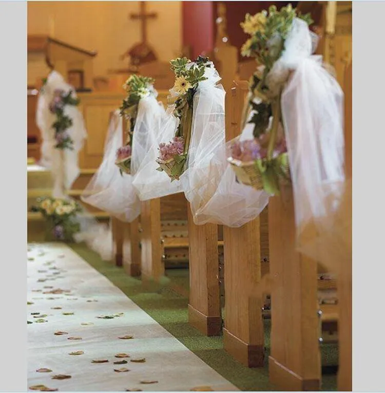 幅50cmの白いオルガンザチュール糸ロマンチックな結婚式の背景用品のための装飾装飾164フィートあたり245p