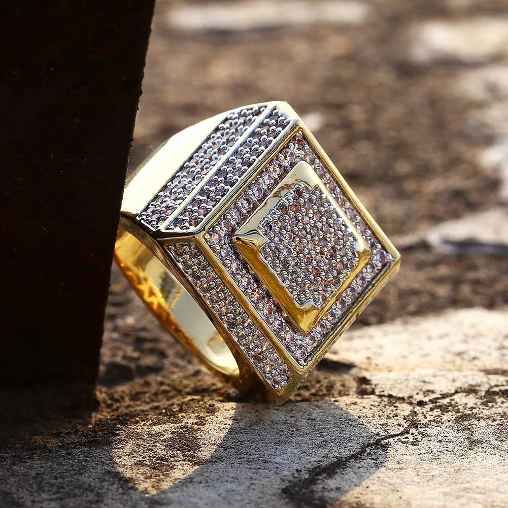 Hip Hop Heren Sieraden Ringen Luxe Designer Mode Vergulde Iced Out Volledige CZ Diamanten Vinger Ring Bling Kubieke Zirkoon liefde Ring W227z