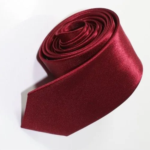 Satin Polyester silk Tie Necktie Neck Ties Men Women BURGUNDY Skinny Solid Color Plain 5cmx145cm244o