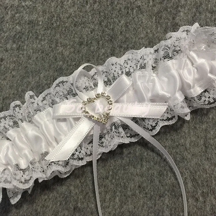 Lace Garter Set for Bride with Little Bow Bridal Prom Lace Gift Chic 2 Garters Stretch 16-23 inch