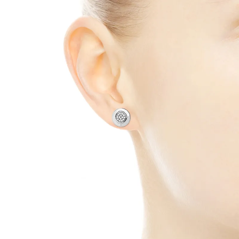 100% verklig sterling silver studörhängen öronring för kvinnor med original presentförpackning för pandora stil örhänge 243U