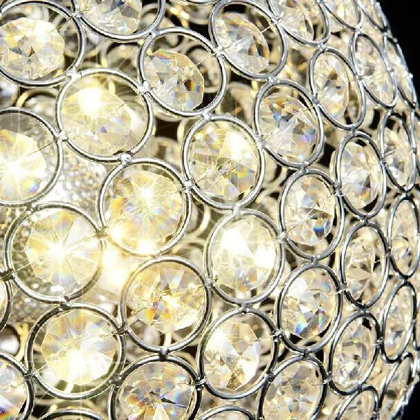 Modern LED K9 Crystal Ball Pendant Lamps Chandelier Lamp vardagsrum Ljus Restaurang Bar Creative Sphere Ballroom Home Fixtures289U