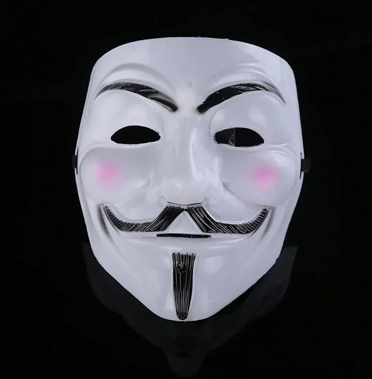 Masque Vendetta masque anonyme de Guy Fawkes déguisement d'Halloween blanc jaune 2 couleurs2872482