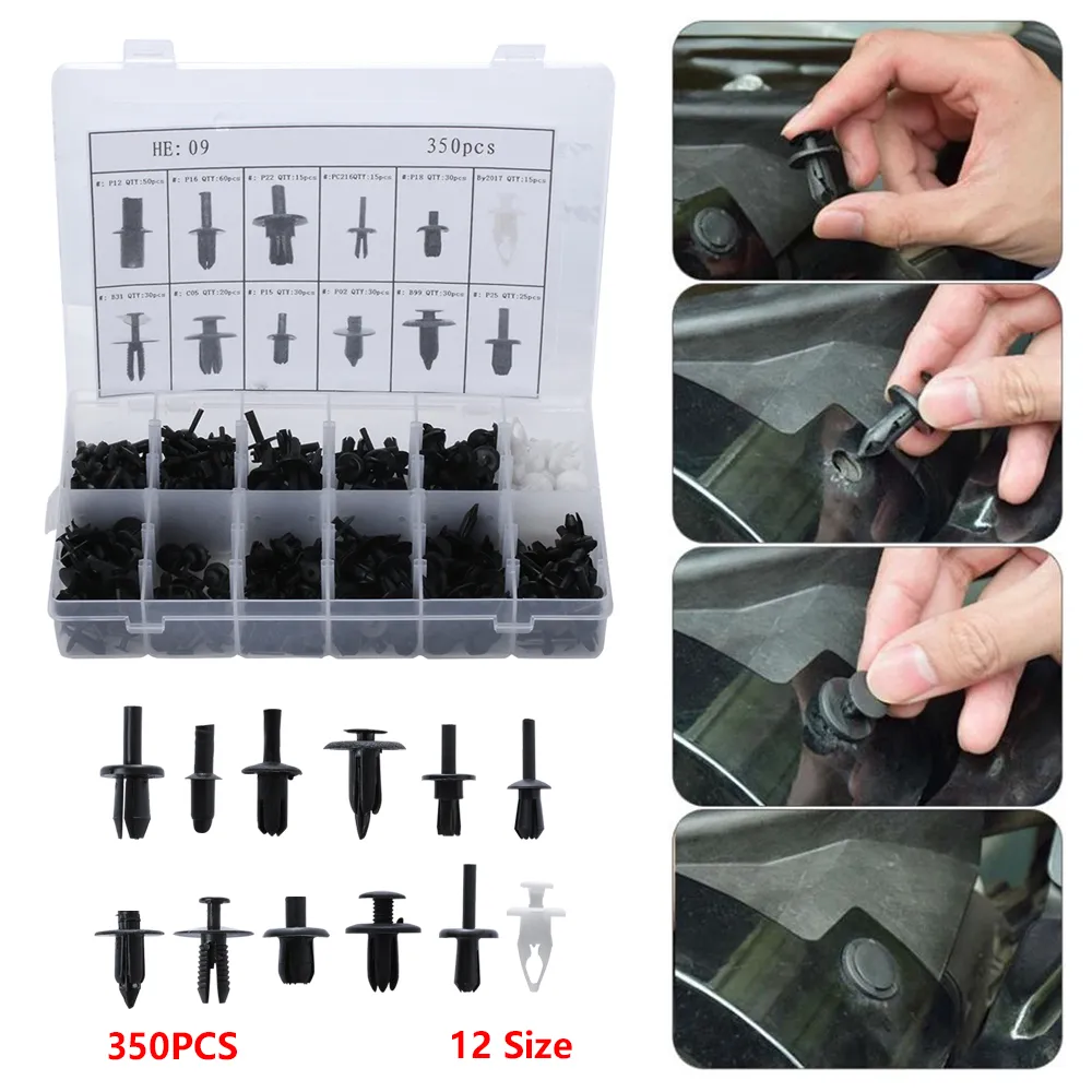 Auto Car Plastic Push Pin Rivet Fasteners Trim Moulding Clip Screwdriver Panel Clip Set for Volvo/BMW/Ford//Honda