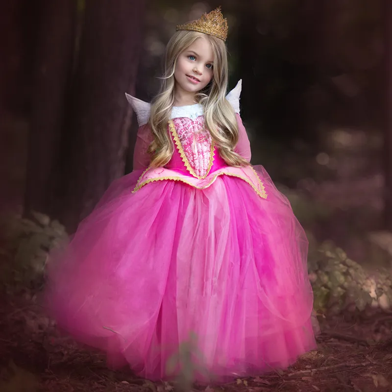 Baby Girl Clothes Long Flower Tutu Girls Princess Party Dresses Ball Gown Love Luo Princess Sleeping Beauty Costume Dress Children Clothing