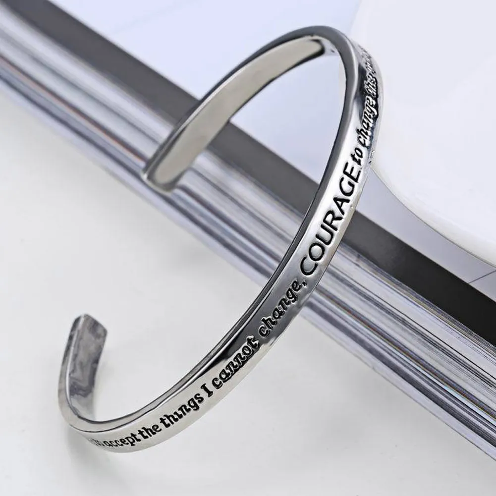 Nuovo braccialetto placcato argento con preghiera della serenità in una confezione regalo Amore le donne236k