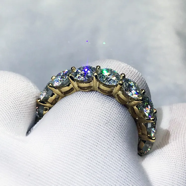 Victoria Wieck Brand New Luxury Jewelry 925 SilverGold Fill Round Shape White Topaz CZ Diamond Women Wedding Band Ring para Lovers2516