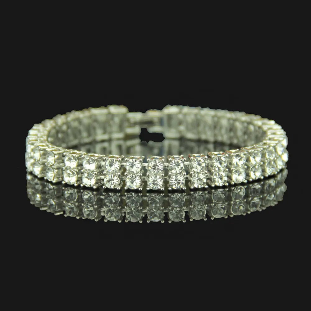 Высокое качество хип-хоп мужские украшения 18-каратного позолоченного браслета с блестящими кристаллами, черный мужской браслет с бриллиантами, браслет 281T