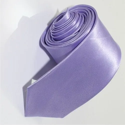 Moda erkek kadın lila sıska düz renk düz saten polyester ipek kravat kravat boyun bağları 20 renk 5CMX145CM252Q