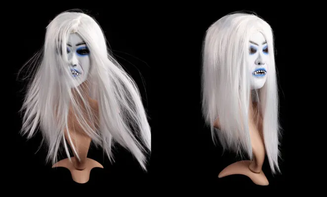 Parrucca Cosplay Maschera spaventosa Banshee Fantasma Accessori costumi di Halloween Parrucca costumi Maschere feste299v