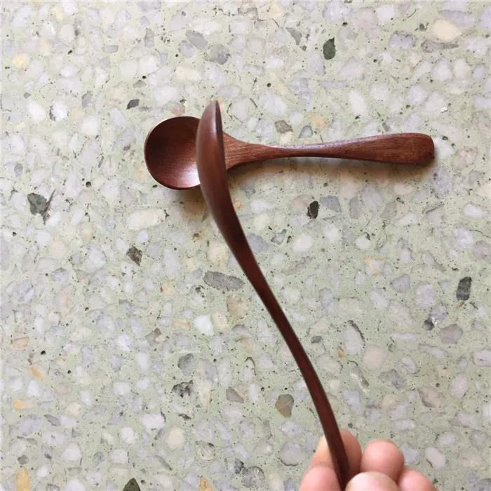 Small Wood Coffee Tea Spoon 12 3cm Brown Wooden Spoons for Sugar Salt Jam Mustard Ice Cream Natural Wooden Handmade Fre225Z