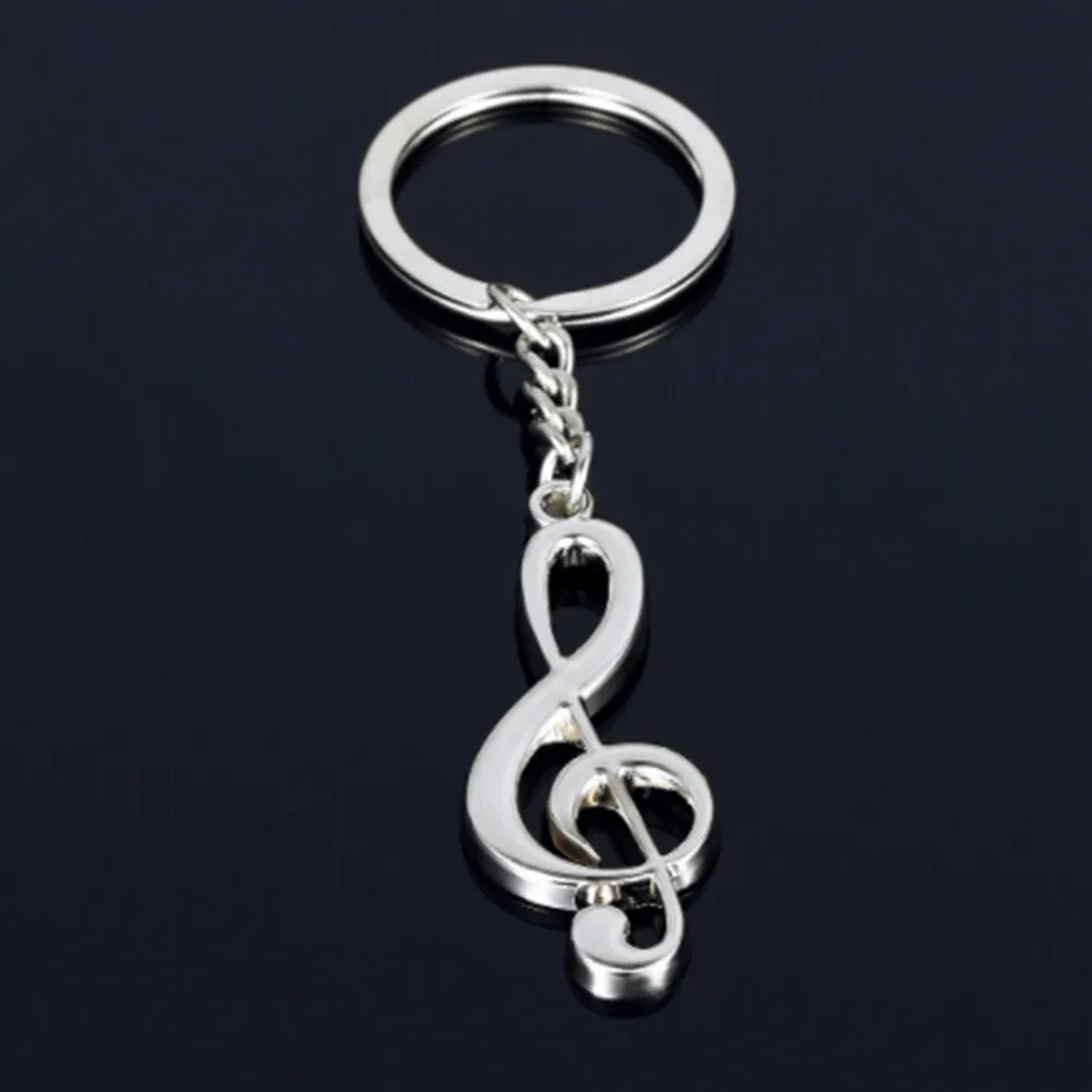 سلسلة مفاتيح مفتاح جديدة حلقة فضية مطلية الموسيقية سلسلة المفاتيح للسيارة Metal Music Synds264q