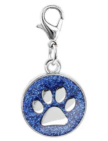 / couleurs 18mm empreintes chat chien patte impression pendentif charmes avec fermoir mousqueton adapté pour porte-clés bricolage bijoux de mode287c