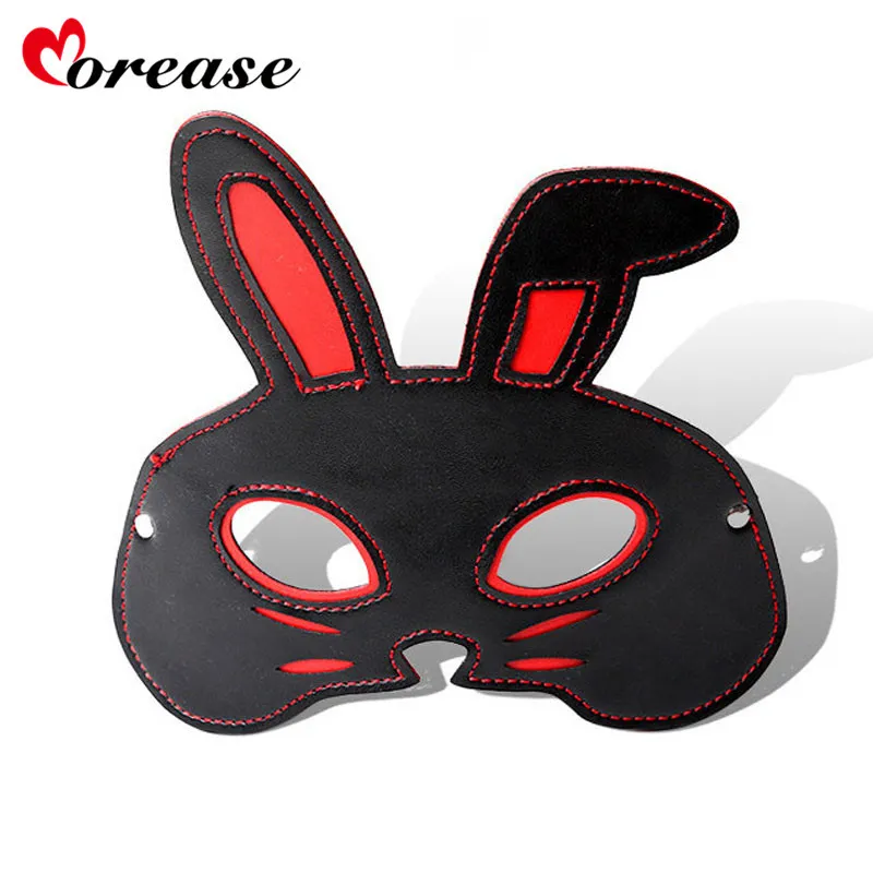 Morease Rabbit PU Leather Sexy Eye Mask Patch Giochi adulti Flirt Sex Toy Bdsm coppie Blindfold Bondage S924