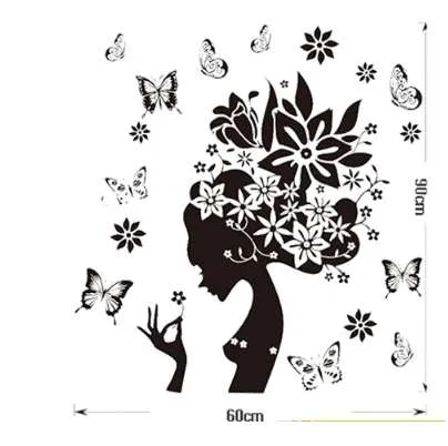 Papillon fleur fée Stickers muraux pour chambres d'enfants chambre décor bricolage dessin animé Stickers muraux Art Mural PVC affiches enfants Gi2526