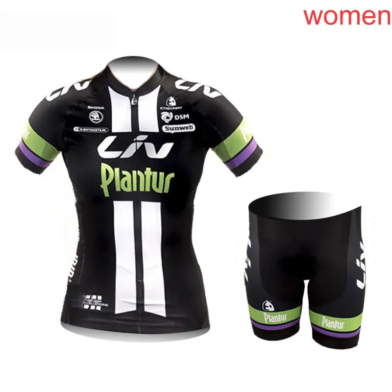 2018 equipe LIV verão feminino camisa de ciclismo ropa ciclismo respirável roupas de bicicleta de secagem rápida bicicleta sportwear calças babadores gel pa2749