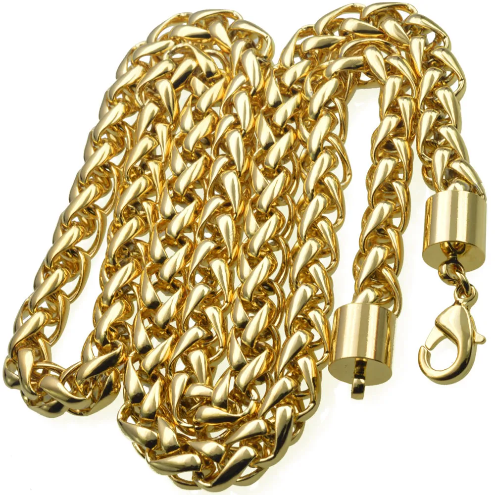 18K 18CT Gold Filled Men's Weaved 60cm Lenght Heavy Chain Necklace N49297G