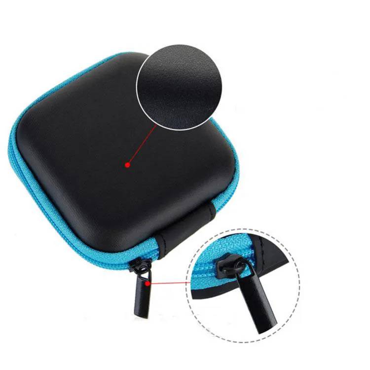 Mini-Kopfhörerhülle mit Reißverschluss, PU-Leder, Kopfhörer-Aufbewahrungstasche, schützender USB-Kabel-Organizer, tragbare Ohrhörer-Tasche box315r