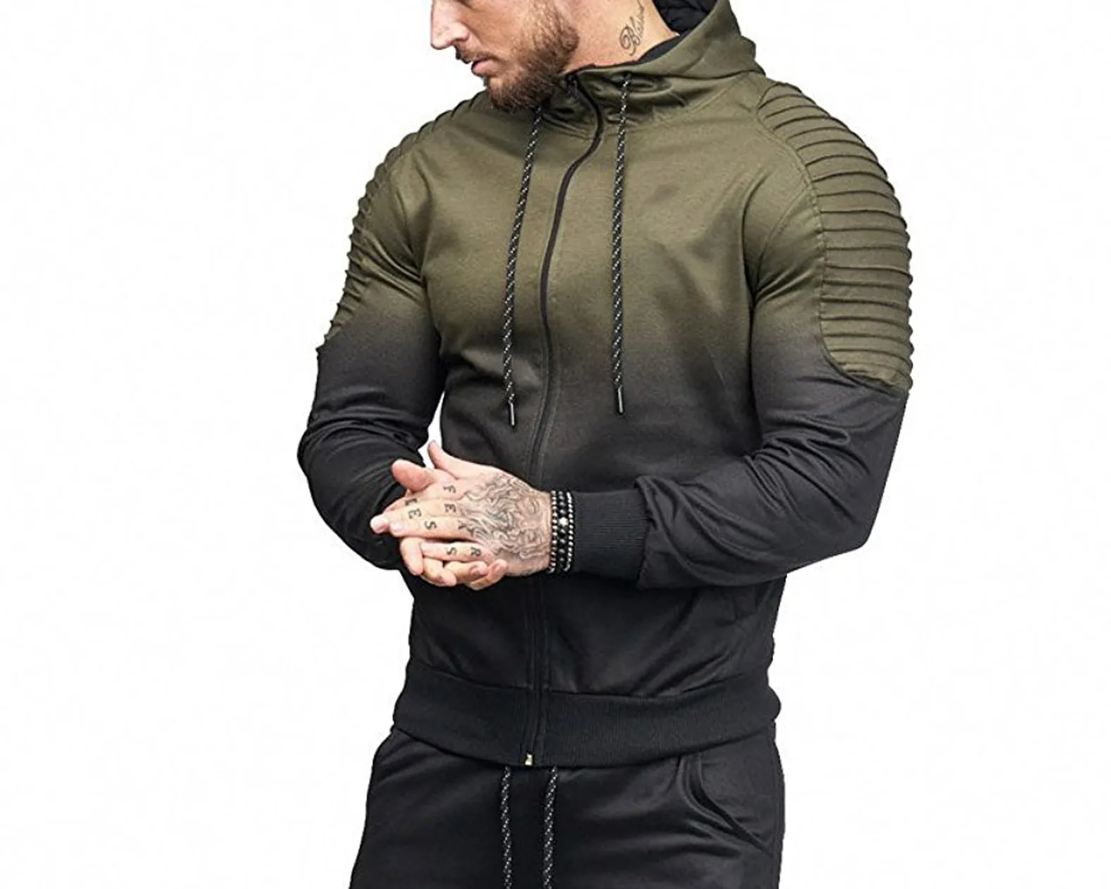 Hommes de sport pour hommes mode 3D Design Slim Fit Sportswear 5 couleurs Gradient Sweatshirts masculins à capuche avec des poches