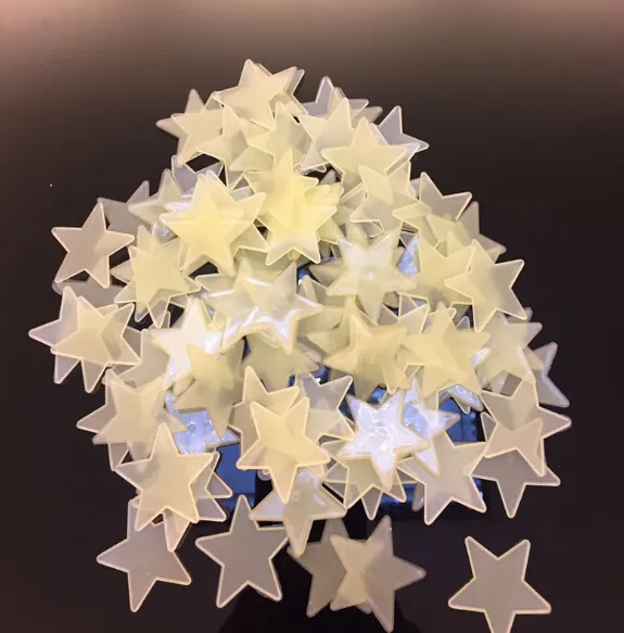 Autocollants muraux étoile lumineuse fluorescente, amovible, lueur dans la nuit, décoration de chambre d'enfant et de bébé, 291y