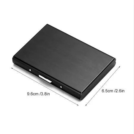 Новая Klsyanyo Black Staine Steel Metal Box Case Box Men Women Business Credit Cover Cover Cover Wallet299L