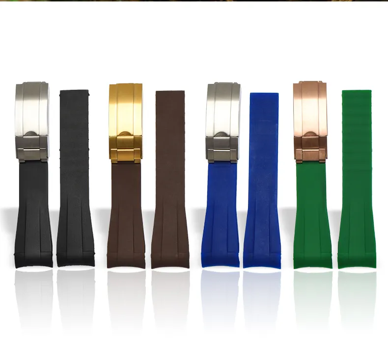 Bracelet de montre en caoutchouc, 20mm, pour sous-marin Rolex GMT, en Silicone, Oysterflex Band258g